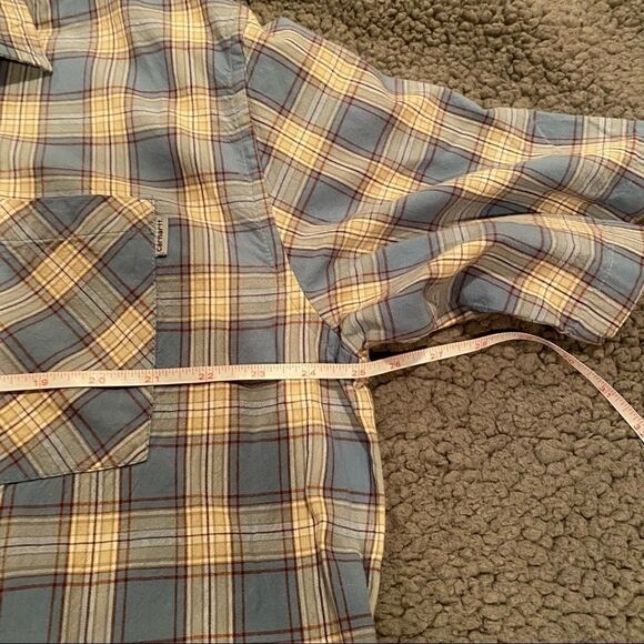 Carhartt Plaid Shortsleeved Men’s Shirt Size Large - Picture 4 of 9